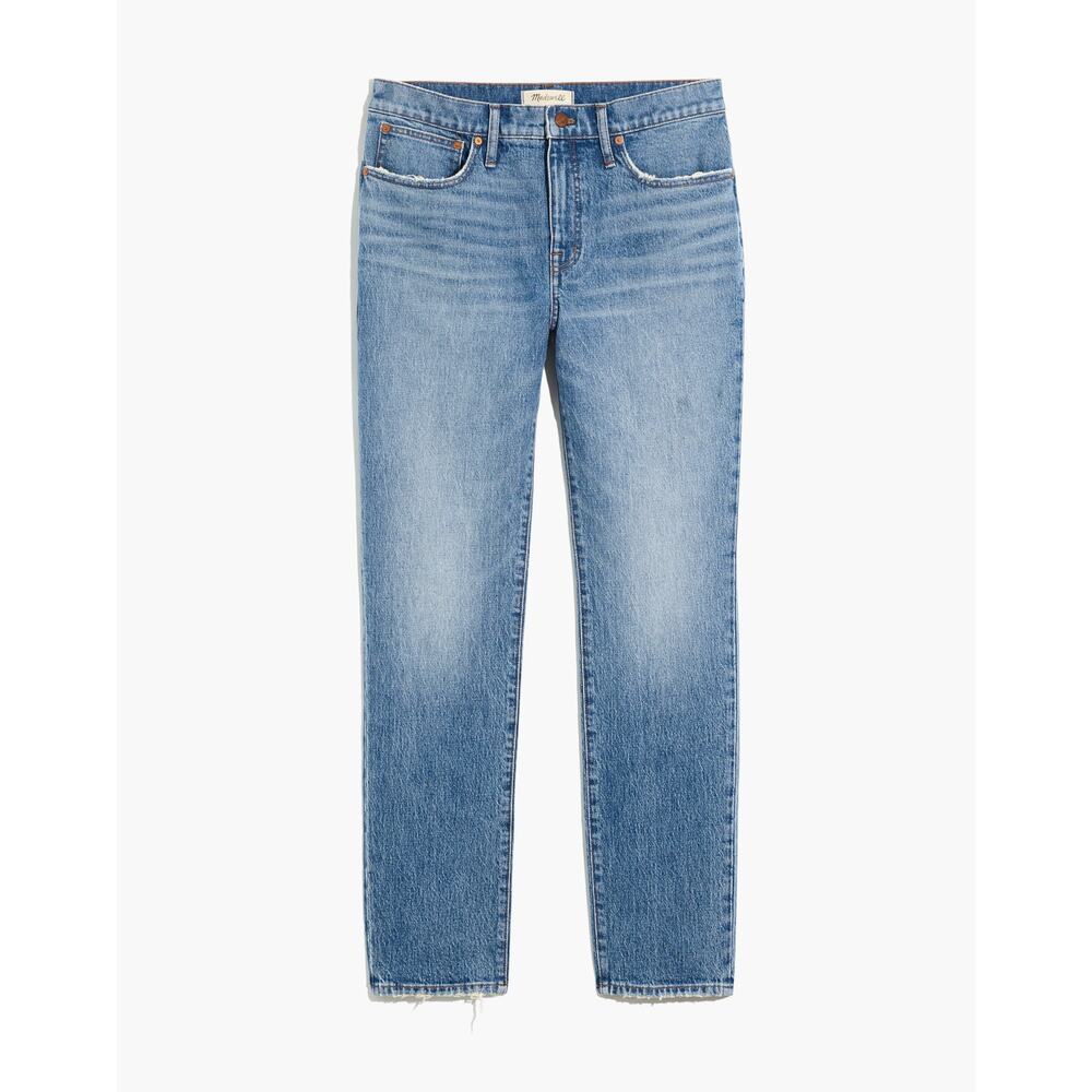 Madewell Tomboy Straight Jeans in Wright Wash Light Blue Denim Loose Fit Size 24